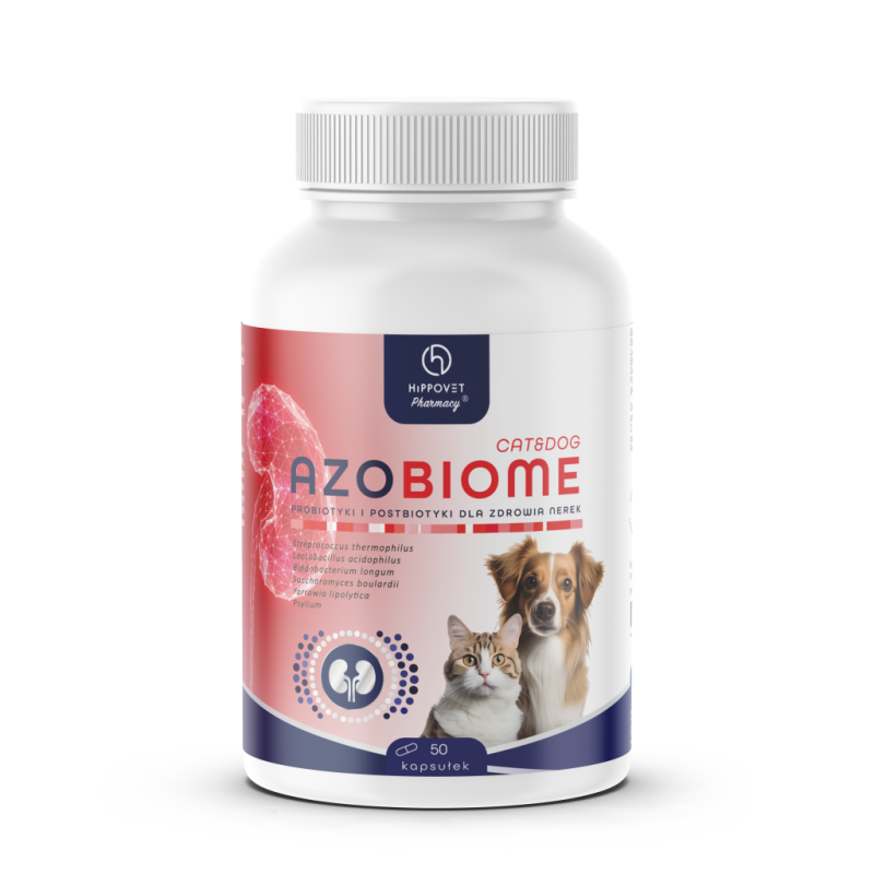 Hippovet Azobiome - 50 kaps. - probiotyk przy schorzeniach nerek dla psów, kotów