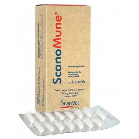 ScanVet Scanomune 20 mg - 30 kaps. - preparat na odporność dla psów, kotów
