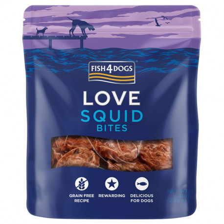Fish4Dogs Love Squid Bites - 80g - przysmaki z kałamarnic dla psów