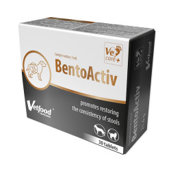 Vetfood BentoActiv - 30 kaps. - preparat na biegunkę dla psów, kotów