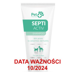 Vetfood Septiactiv - 125ml - szampon przeciwłojotokowy dla psów, kotów