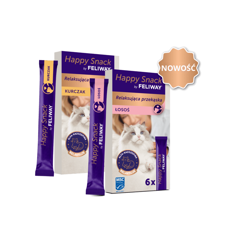Feliway Happy Snack - 6x15g - kremowa przekąska uspokajająca dla kotów