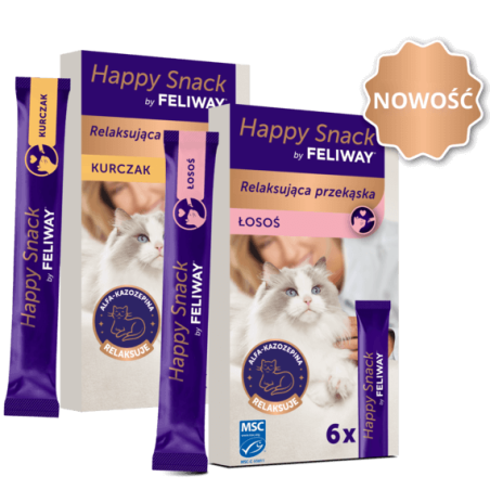 Feliway Happy Snack - 6x15g - kremowa przekąska uspokajająca dla kotów